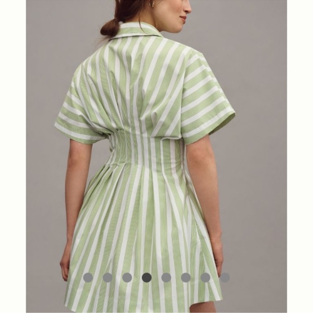 Anthropologie Exquise Tobbie Button Front Pleated Waist Mini Dress medium - Picture 3 of 5